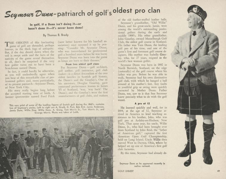 Seymour Dunn-patriarch of golf's oldest pro clan