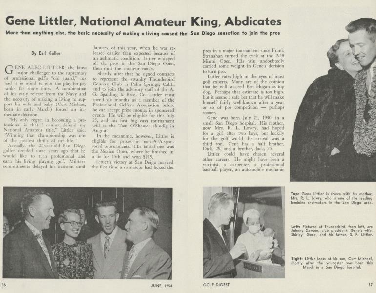 Gene Littler, National Amateur King, Abdicates
