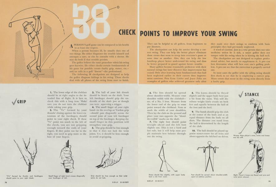 38 CHECK POINTS TO IMPROVE YOUR SWING