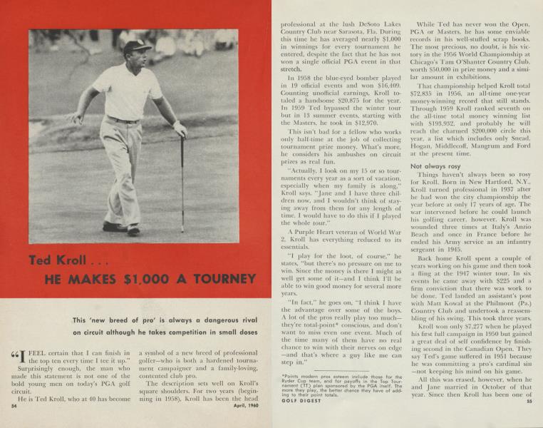 Ted Kroll . . . HE MAKES $1,000 A TOURNEY