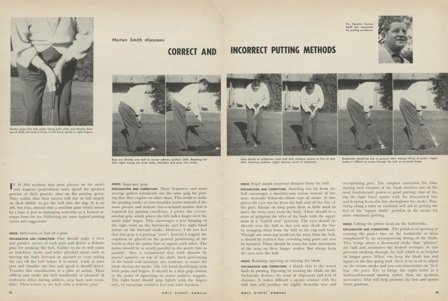 Horton Smith discusses CORRECT AND INCORRECT PUTTING METHODS