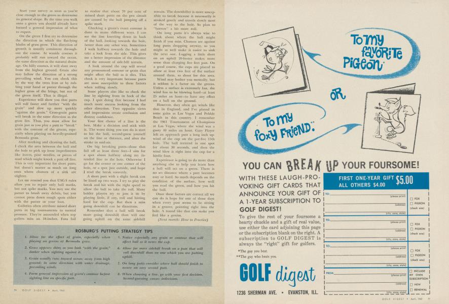 ROSBURG'S PUTTING STRATEGY TIPS