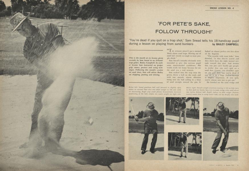 'FOR PETE’S SAKE, FOLLOW THROUGH!'