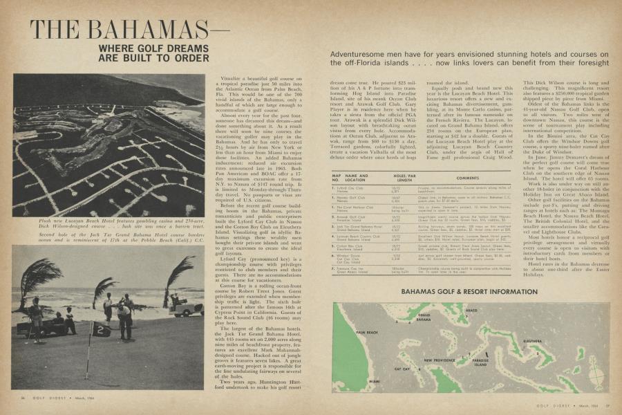 THE BAHAMAS— WHERE GOLF DREAMS ARE BUILT TO ORDER