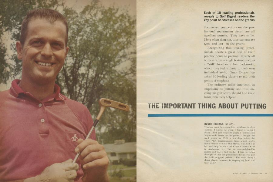 THE IMPORTANT THING ABOUT PUTTING