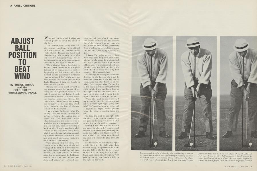 ADJUST BALL POSITION TO BEAT WIND
