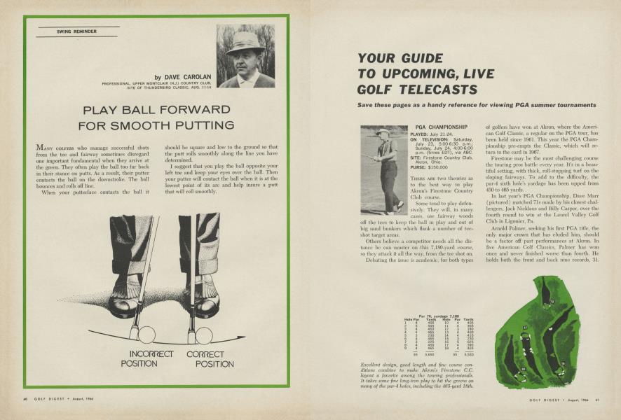 YOUR GUIDE TO UPCOMING, LIVE GOLF TELECASTS