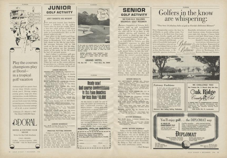 98-YEAR-OLD FOLLOWS VIGOROUS GOLF REGIMEN