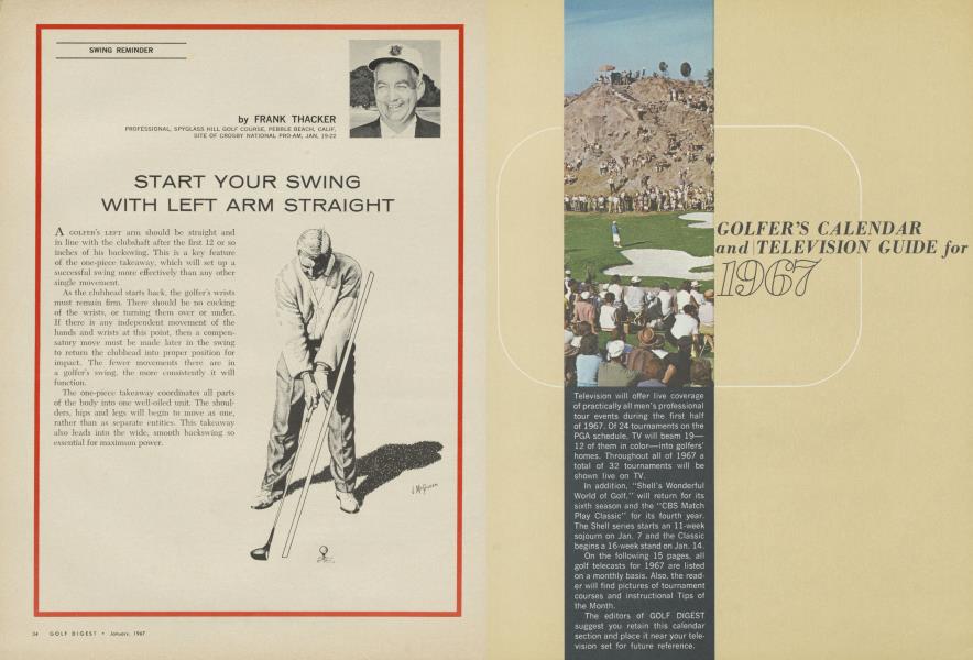 GOLFER’S CALENDAR and TELEVISION GUIDE for 1967