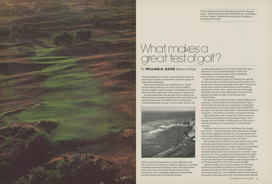What makes a great test of golf ?
