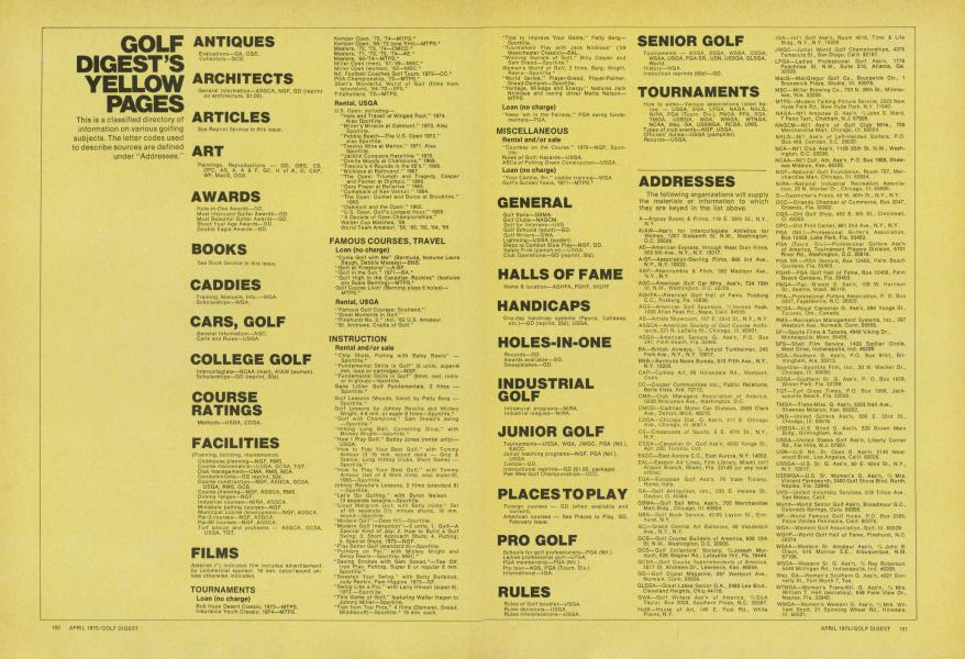 Golf Digest's Yellow Pages