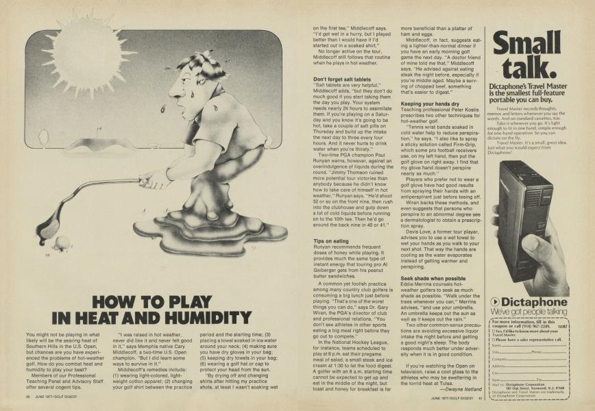 HOW TO PLAY IN HEAT AND HUMIDITY