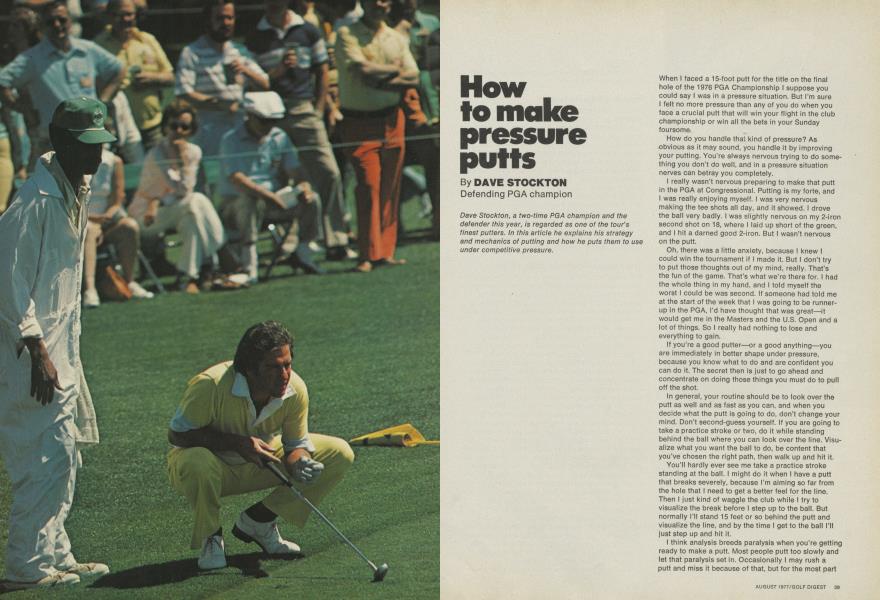 How to make pressure putts