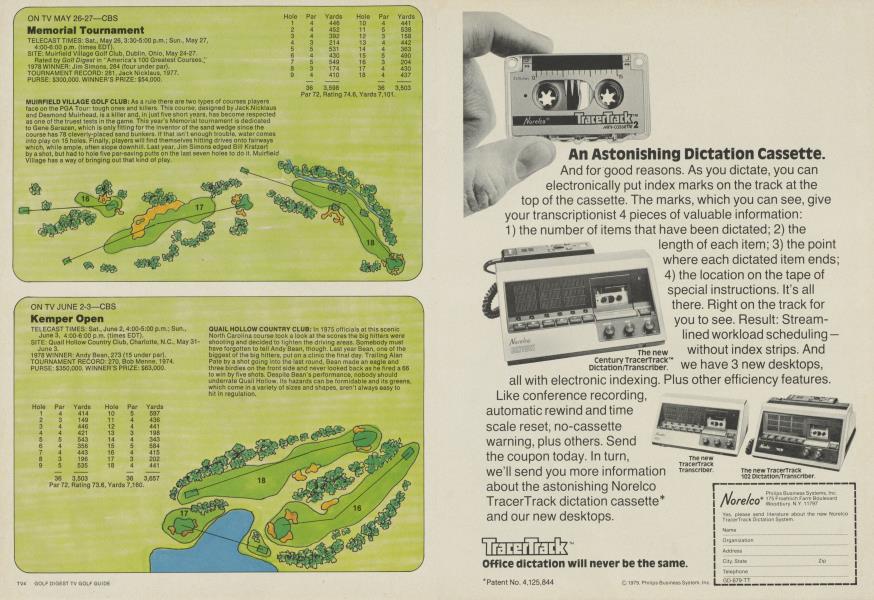 Television Golf Guide—center pullout