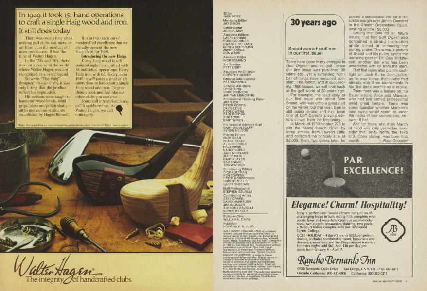 Snead was a headliner in our first issue