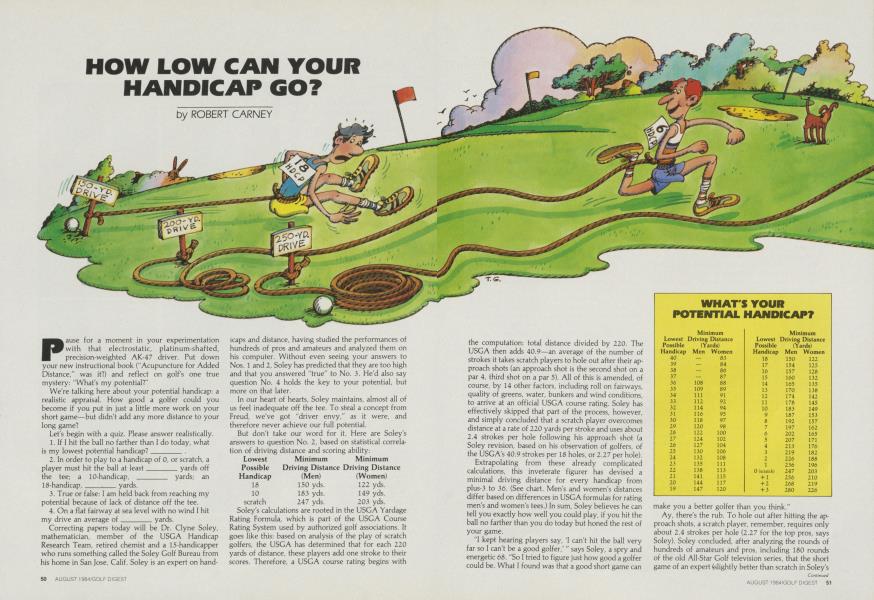 HOW LOW CAN YOUR HANDICAP GO?