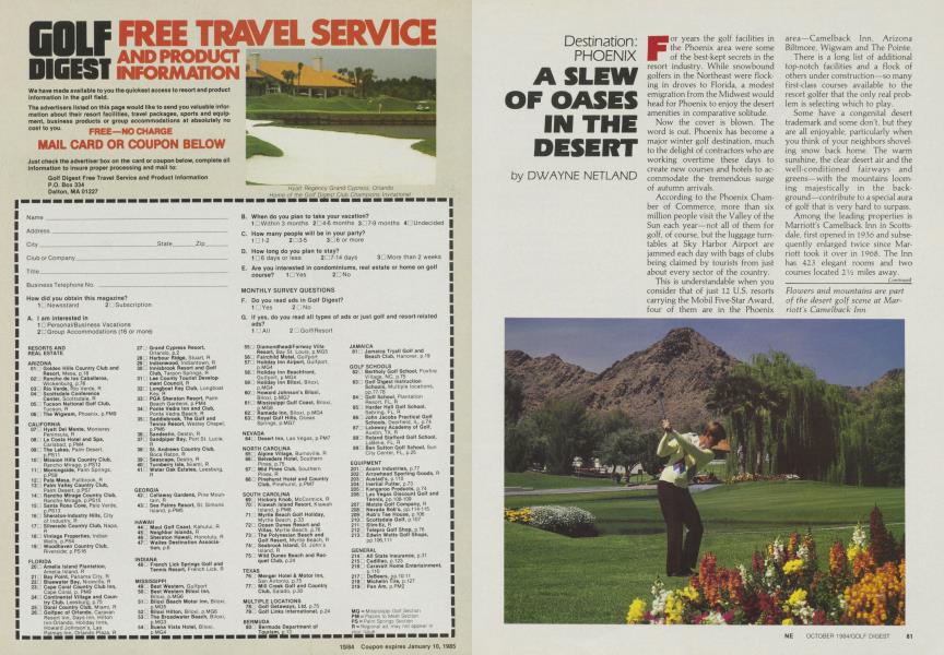 Destination: PHOENIX A SLEW OF OASES IN THE DESERT