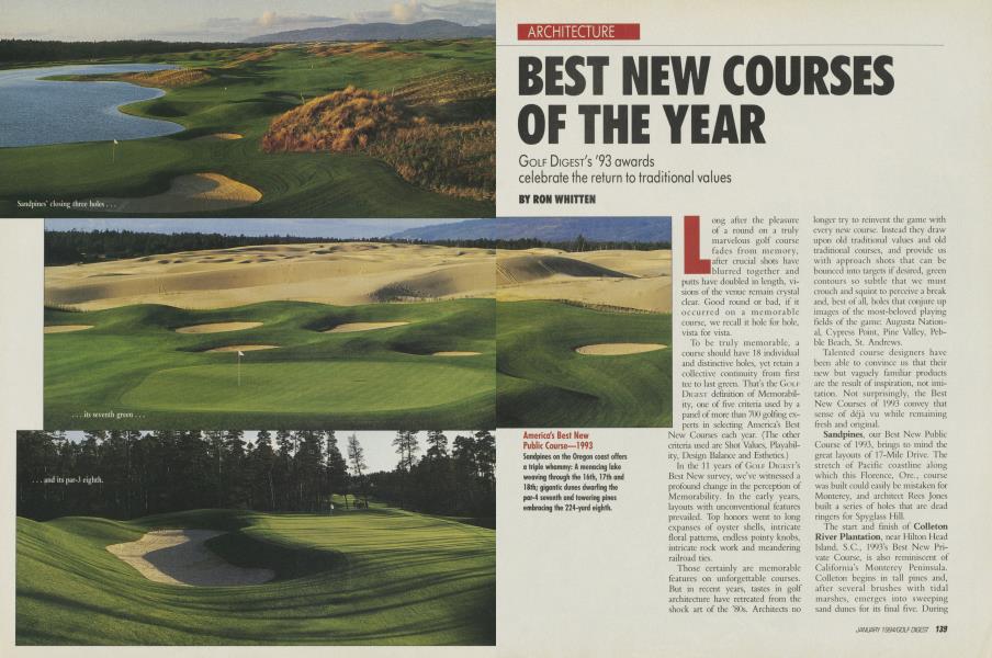 BEST NEW COURSES OF THE YEAR