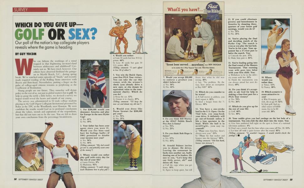 WHICH DO YOU GIVE UP— GOLF OR SEX?