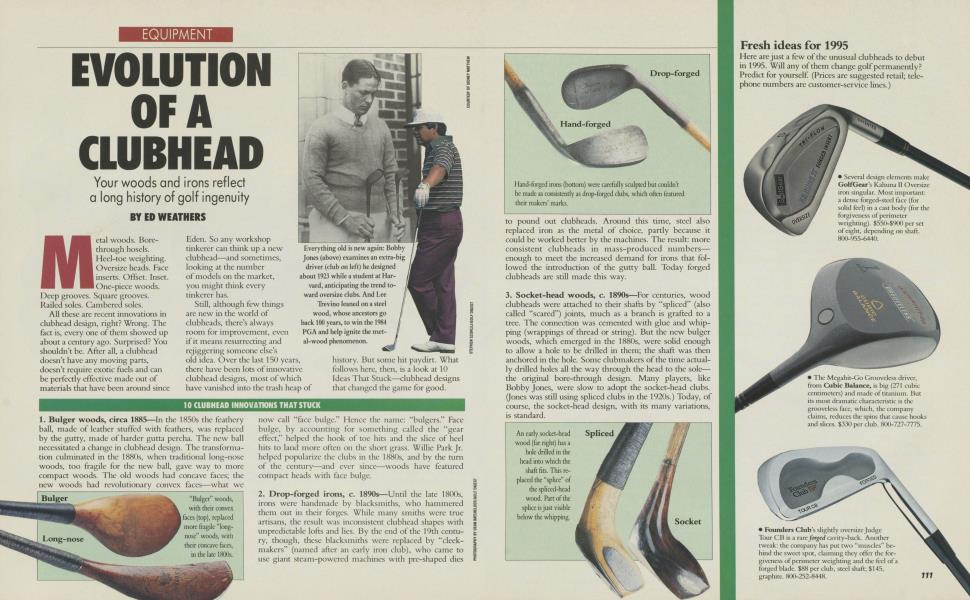 EVOLUTION OFA CLUBHEAD