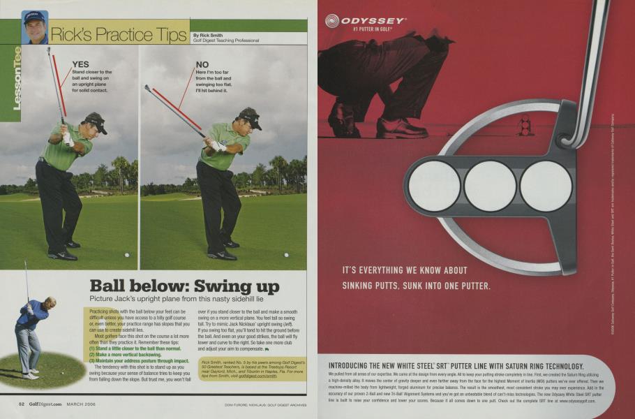 Ball below: Swing up