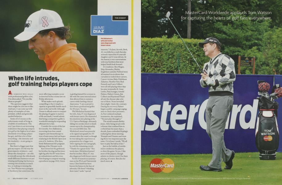 When life intrudes, golf training helps players cope
