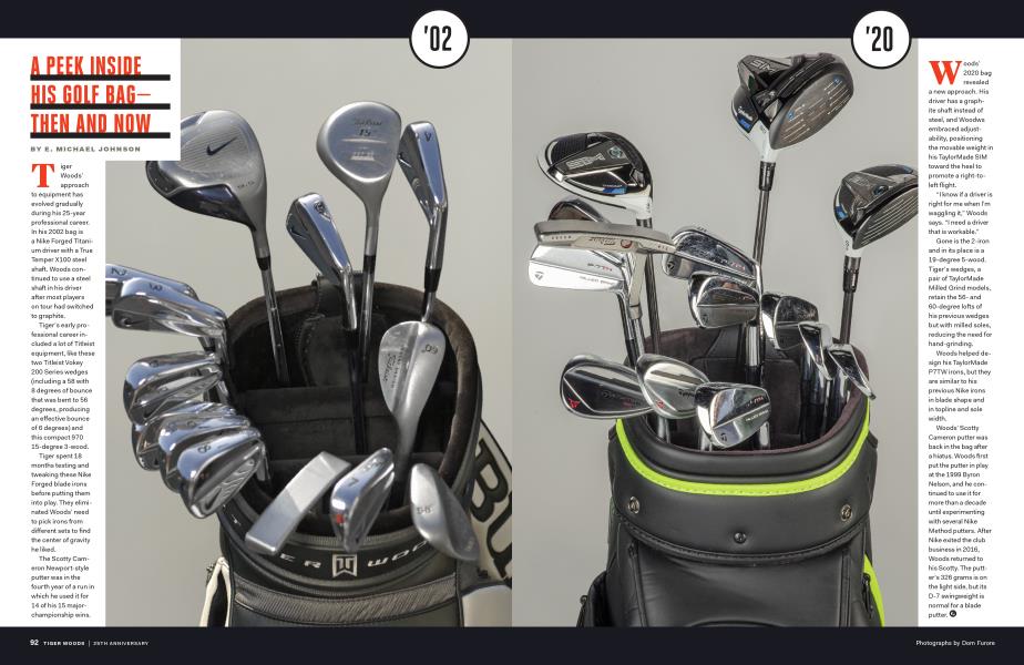 A PEEK INSIDE HIS GOLF BAG— THEN AND NOW