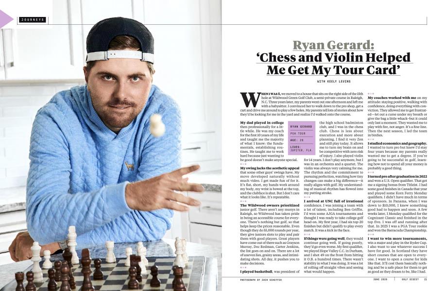 Ryan Gerard: ‘Chess and Violin Helped Me Get My Tour Card’